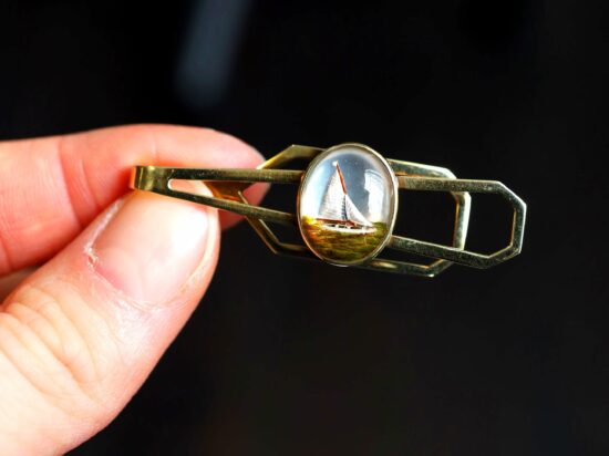 gold and crystal tie pin