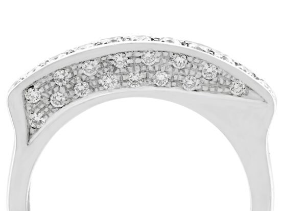 setting of Unusual Half Eternity Ring in White Gold