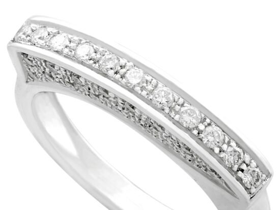 Unusual Half Eternity Ring in White Gold