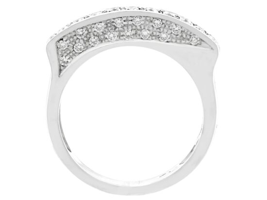 setting of Unusual Half Eternity Ring in White Gold