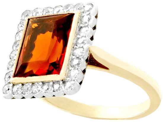Square Citrine Centre Stone Detail
