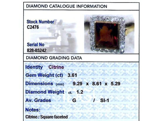 Independent Diamond Grading Report Card