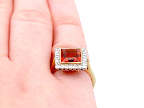 Citrine Diamond Finger Closeup Detail