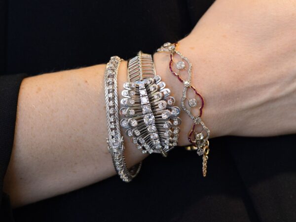 Antique Diamond White Gold Wrist Shot