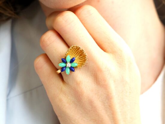 Wearing Chrysoprase and Sodalite Ring