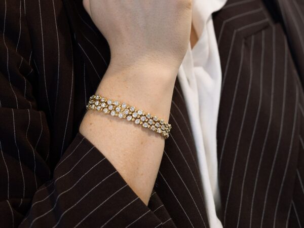 wearing 1990s vintage gold diamond bracelet