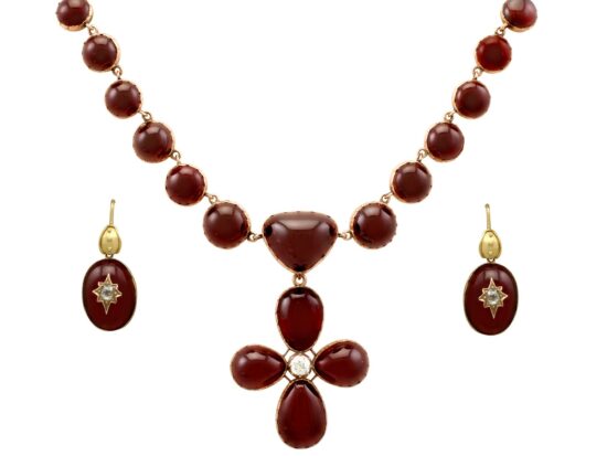 Regency Garnet and Diamond Jewellery Set