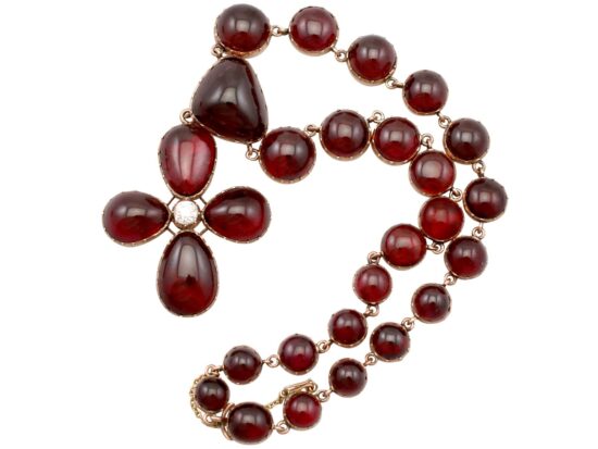 Regency Garnet Cross Pendant Detail