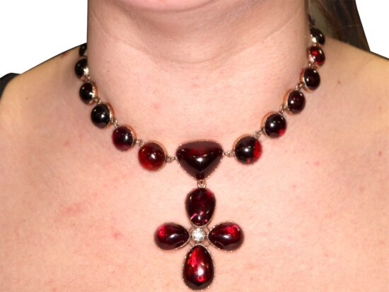 Wearing Regency Garnet Necklace