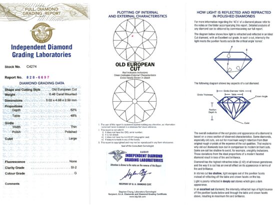 opal diamond bracelet certificate