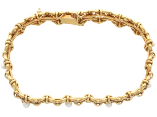 Victorian Pearl 18ct Gold Bracelet