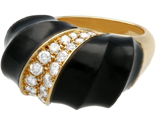 Vintage Onyx & Diamond Cocktail Ring