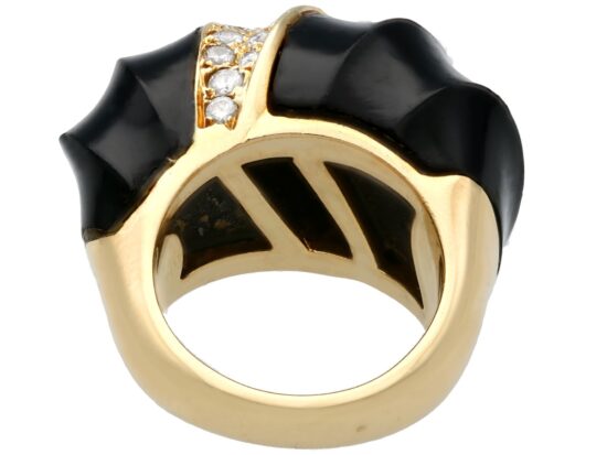 Vintage Onyx & Diamond Cocktail Ring back
