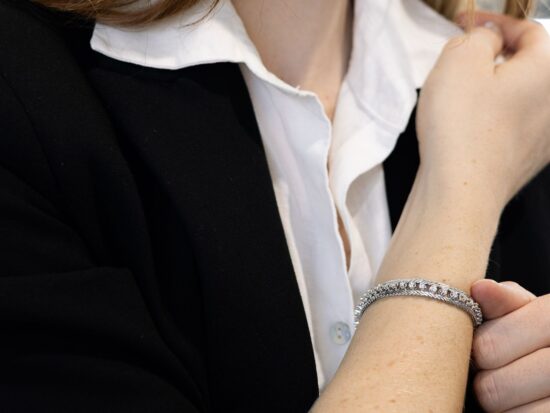 Diamond White Gold Bracelet On Wrist