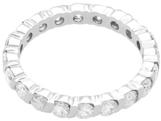 Vintage French Diamond Eternity Ring in white gold
