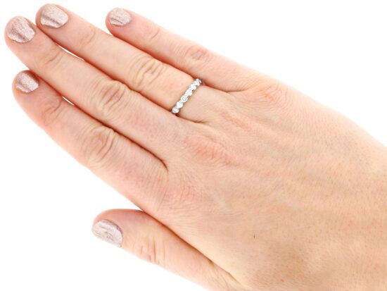 Vintage French Diamond Eternity Ring wearing
