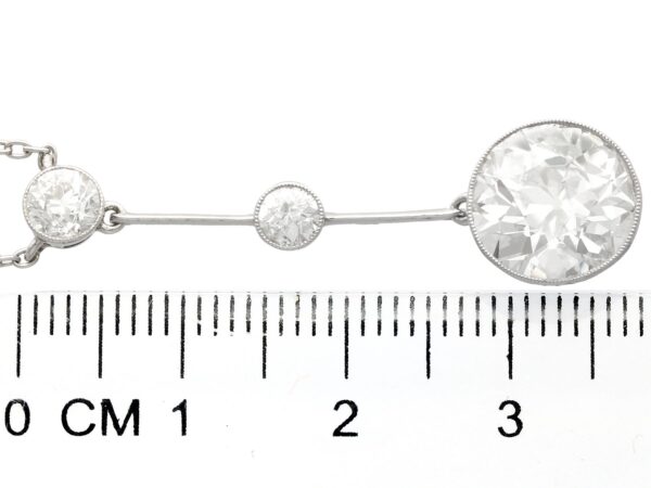 1920s 3 diamond drop pendant necklace