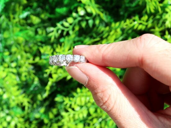 Vintage Diamond and White Gold Full Eternity Ring Outside