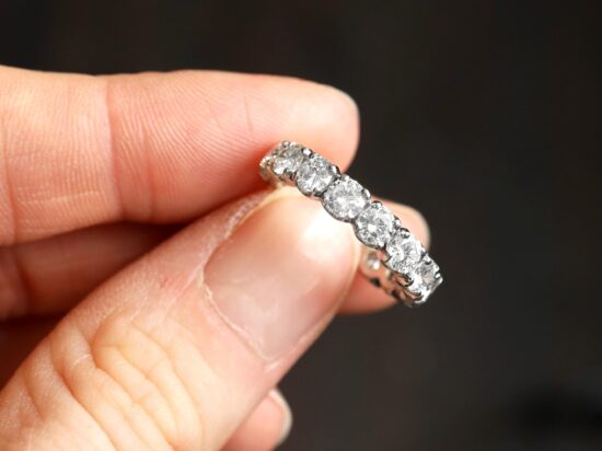 Vintage Diamond and White Gold Full Eternity Ring