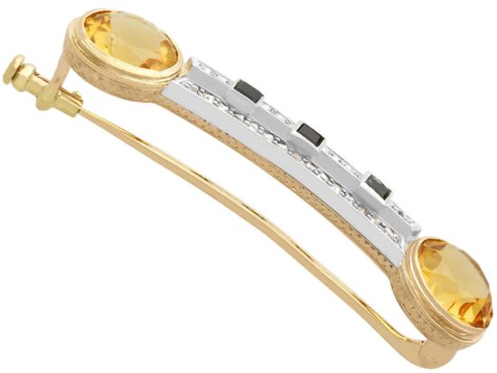 Antique Citrine Brooch in Gold