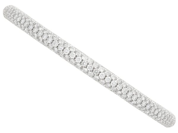 Diamond White Gold Bangle Front