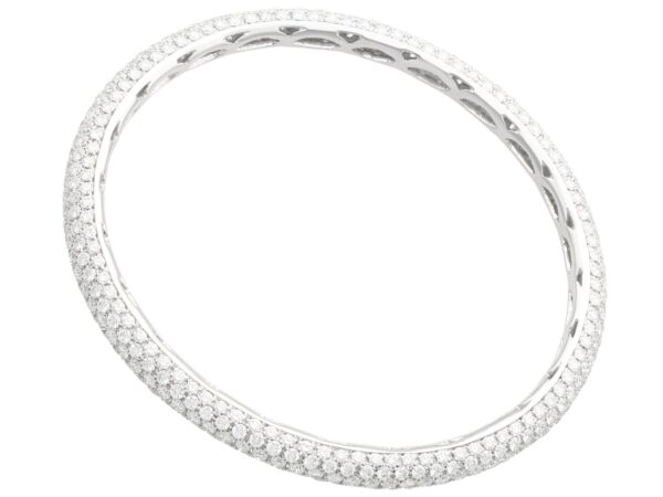 Vintage Diamond Italian Bangle Angled