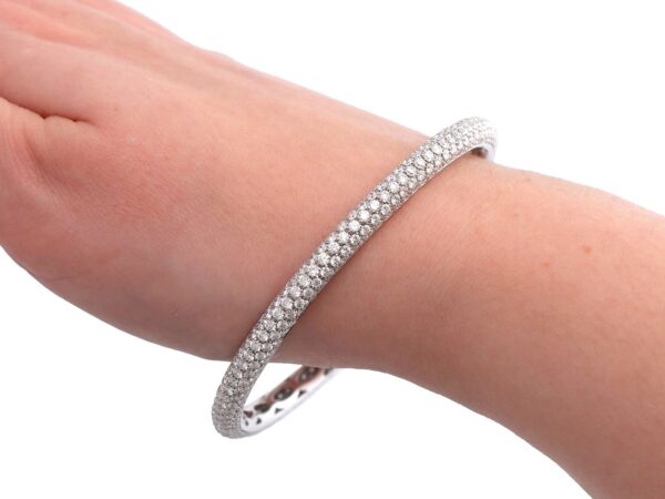 Vintage Diamond Italian Bangle On Wrist