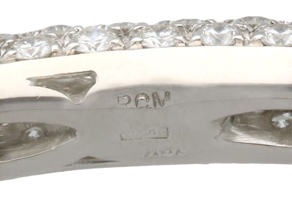 Vintage Italian Diamond White Gold Bangle Hallmarks