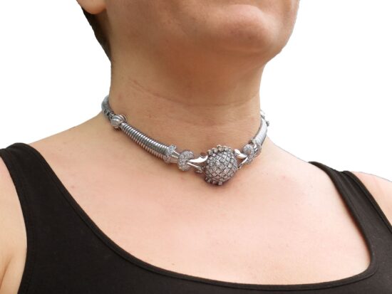 Vintage Diamond Necklace Worn
