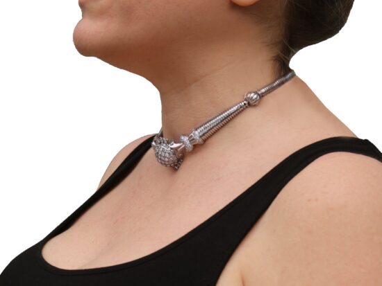 White Gold Necklace Worn