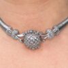 Diamond Necklace Worn Close Up