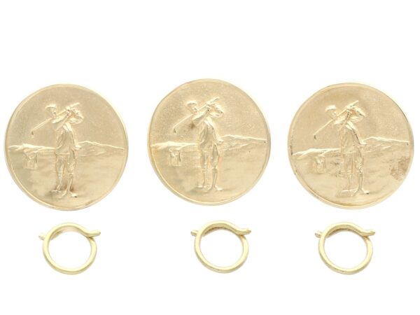 antique yellow gold golf buttons