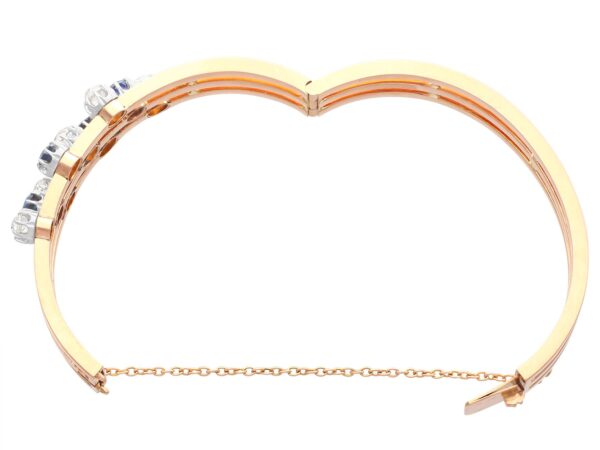 Sapphire Diamond Bangle Open
