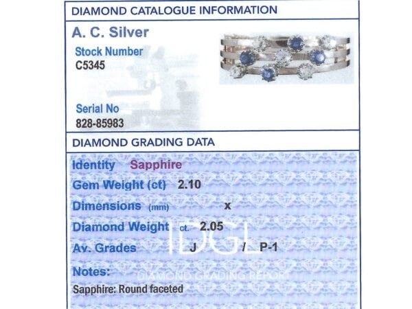 Diamond Grading Card With Bangle
