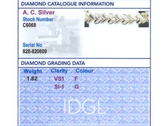 Diamond Grading Card With Bracelet