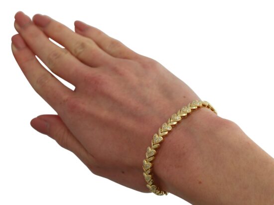 Diamond Yellow Gold Bracelet On Wrist