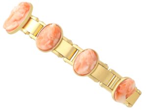 Antique Hardstone 22ct Gold Bracelet