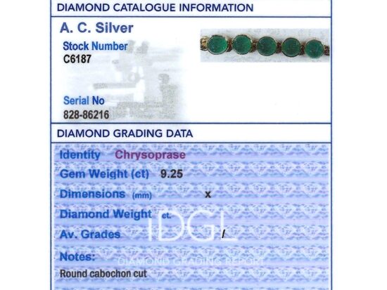 Gemstone Grading Card With Bracelet