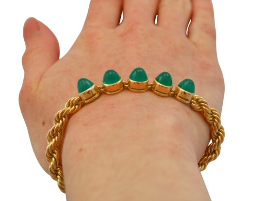 Chrysoprase Bracelet Worn Close Up