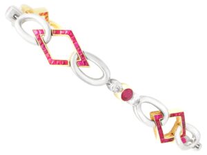 Antique Ruby Diamond Yellow Gold Bracelet