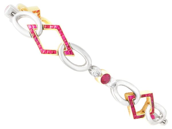 Antique Ruby Diamond Yellow Gold Bracelet