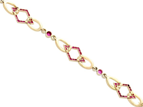 Antique Ruby Diamond Bracelet Reverse