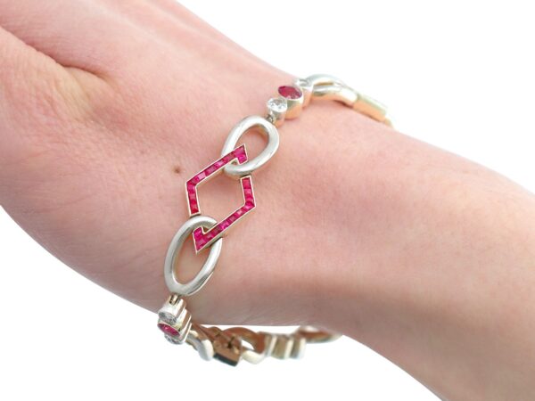 Yellow Gold Ruby Diamond Wrist View