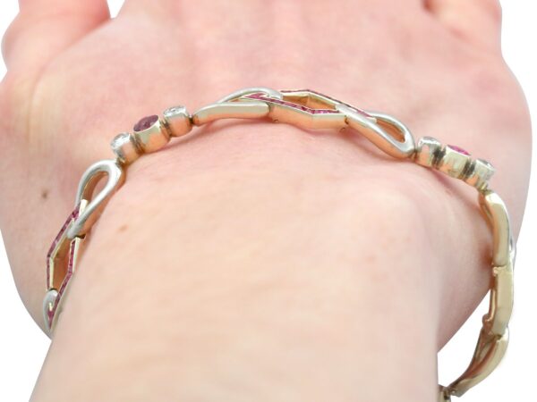 Yellow Gold Ruby Diamond Bracelet