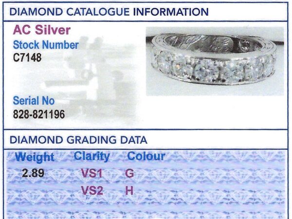 full eternity ring platinum grading card