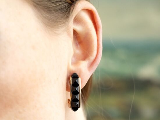 onyx hoop earrings