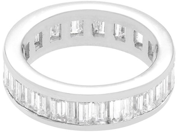 baguette diamond eternity ring in white gold
