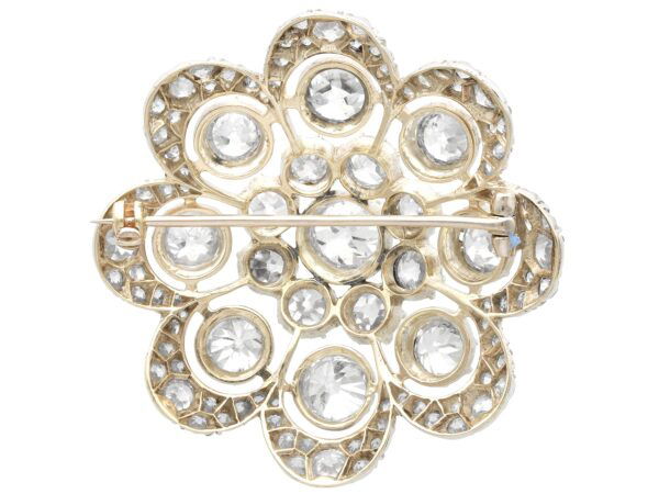 Victorian diamond brooch reverse and pin