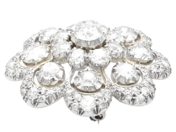 Victorian diamond brooch side view