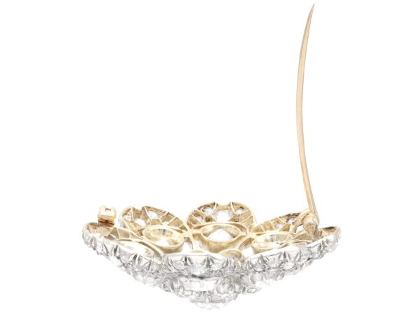 Victorian diamond brooch clasp open